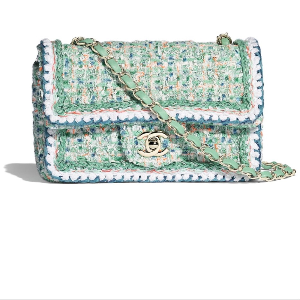 Chanel 2018 Spring Summer Tweed mini flap bag - Green